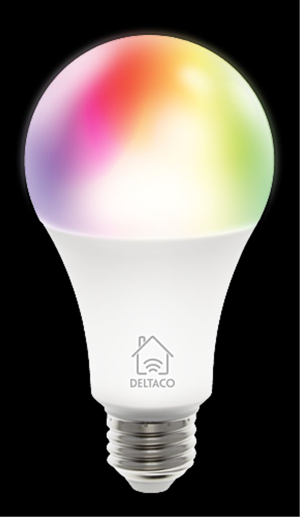 Deltaco SMART HOME RGB LED-lampa, E27, 9W, dimbar - 3-pack