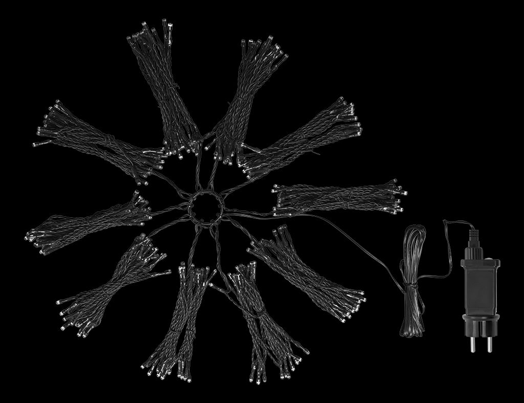 DELTACO SMART HOME WiFi Joulukuusivalot – 10 nauhaa, 300 LED, IP44, lämmin valkoinen, 2 m