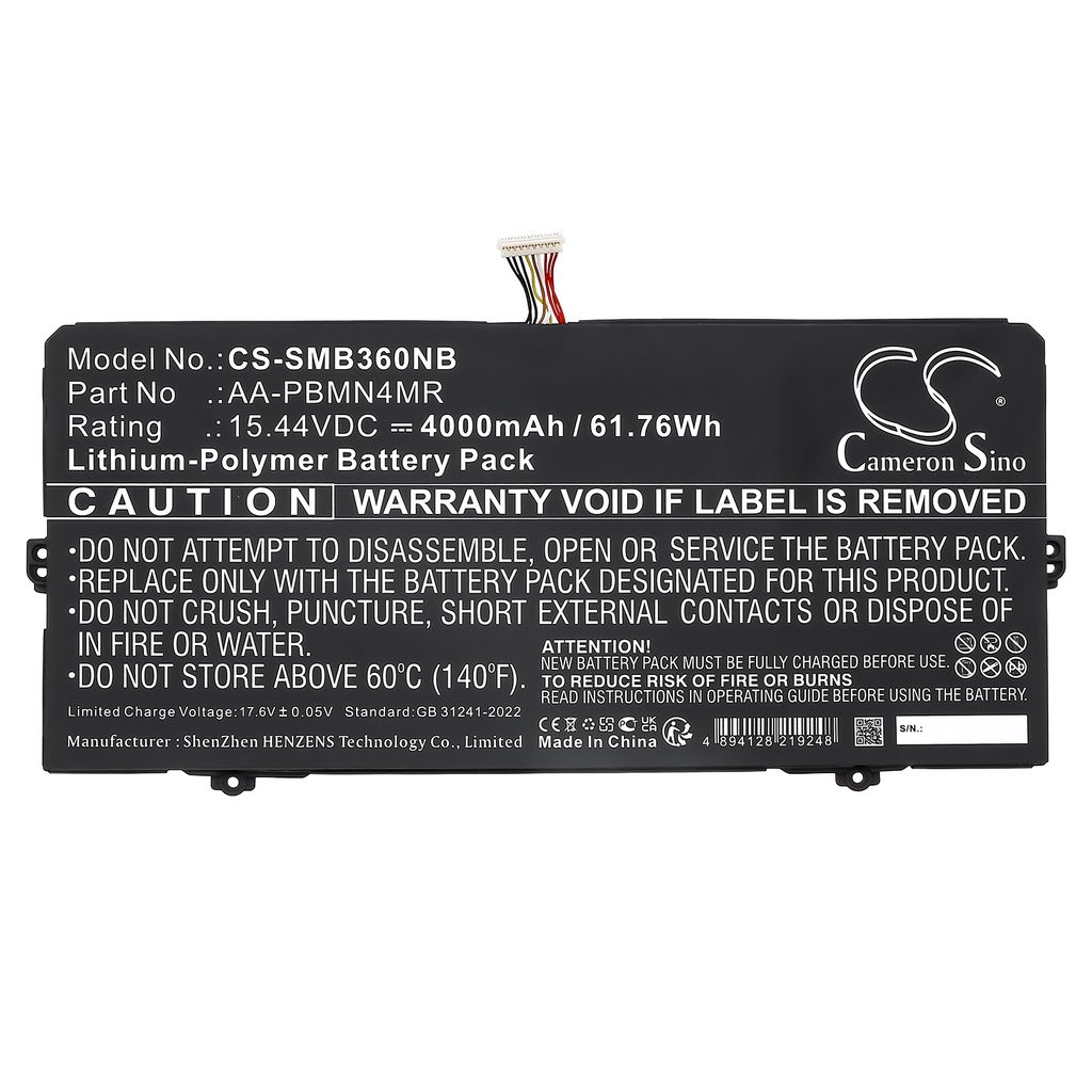 AA-PBMN4MR for Samsung, 15.44V, 4000mAh