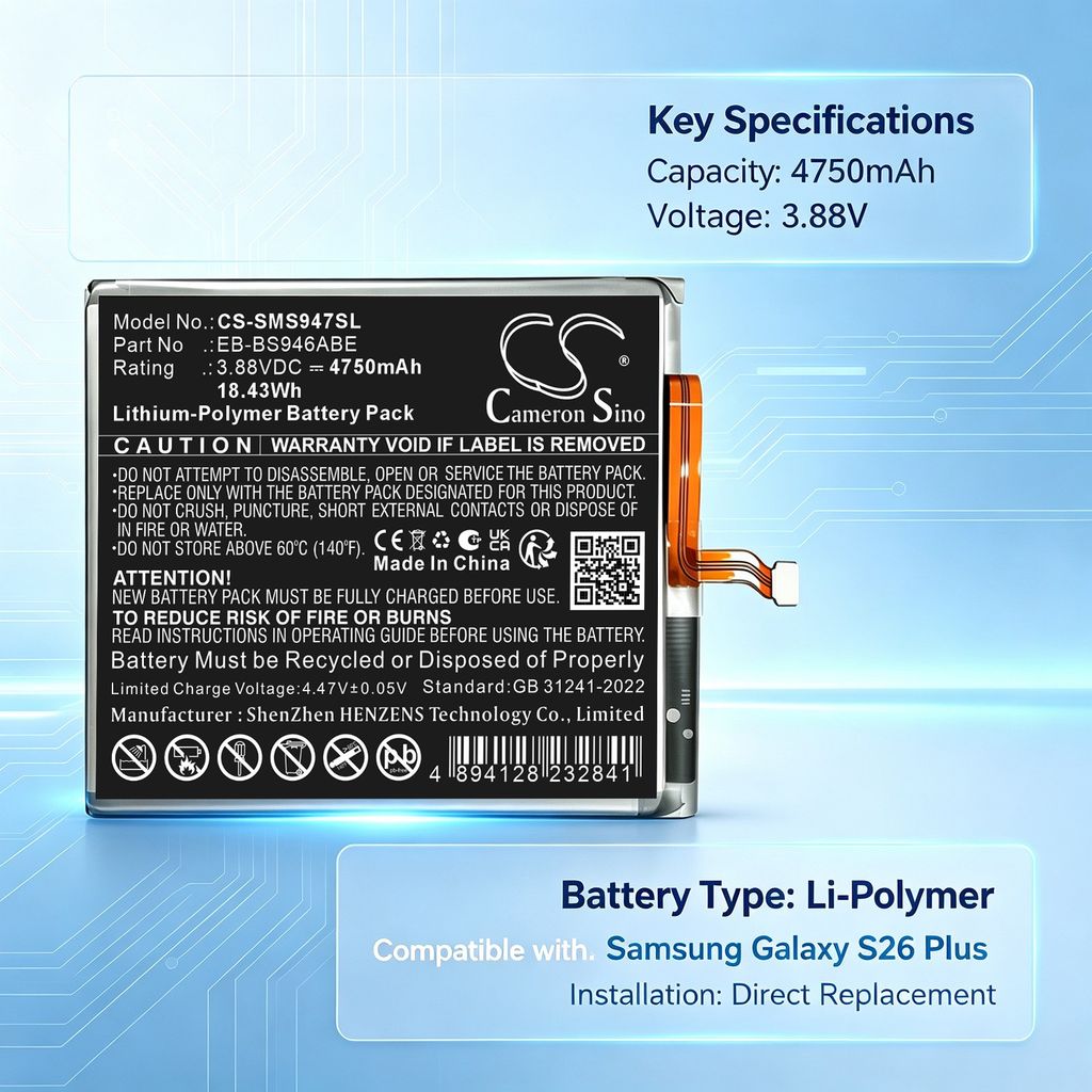 GH82-39124A for Samsung, 3.88V, 4750mAh