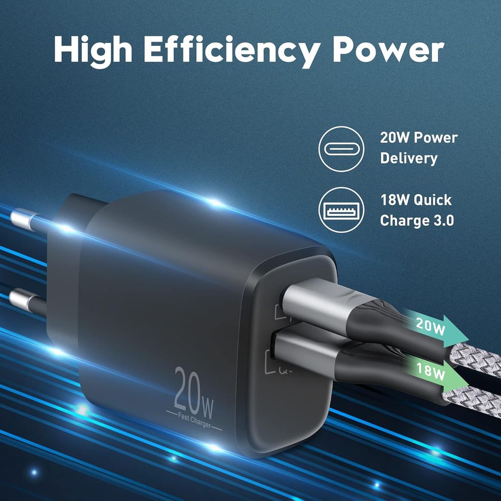 SiGN Pikalaturi USB ja USB-C, PD ja Q.C3.0, 3A, 20W – Musta