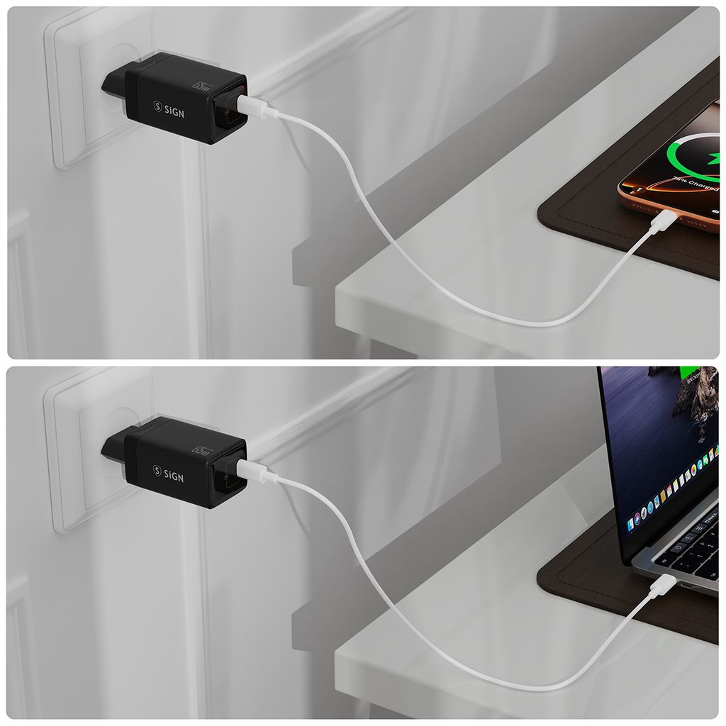 Extrem Snabbladdare till Samsung Galaxy S26/S26 Plus/S26 Ultra med USB-C Kabel 65W PD - Svart