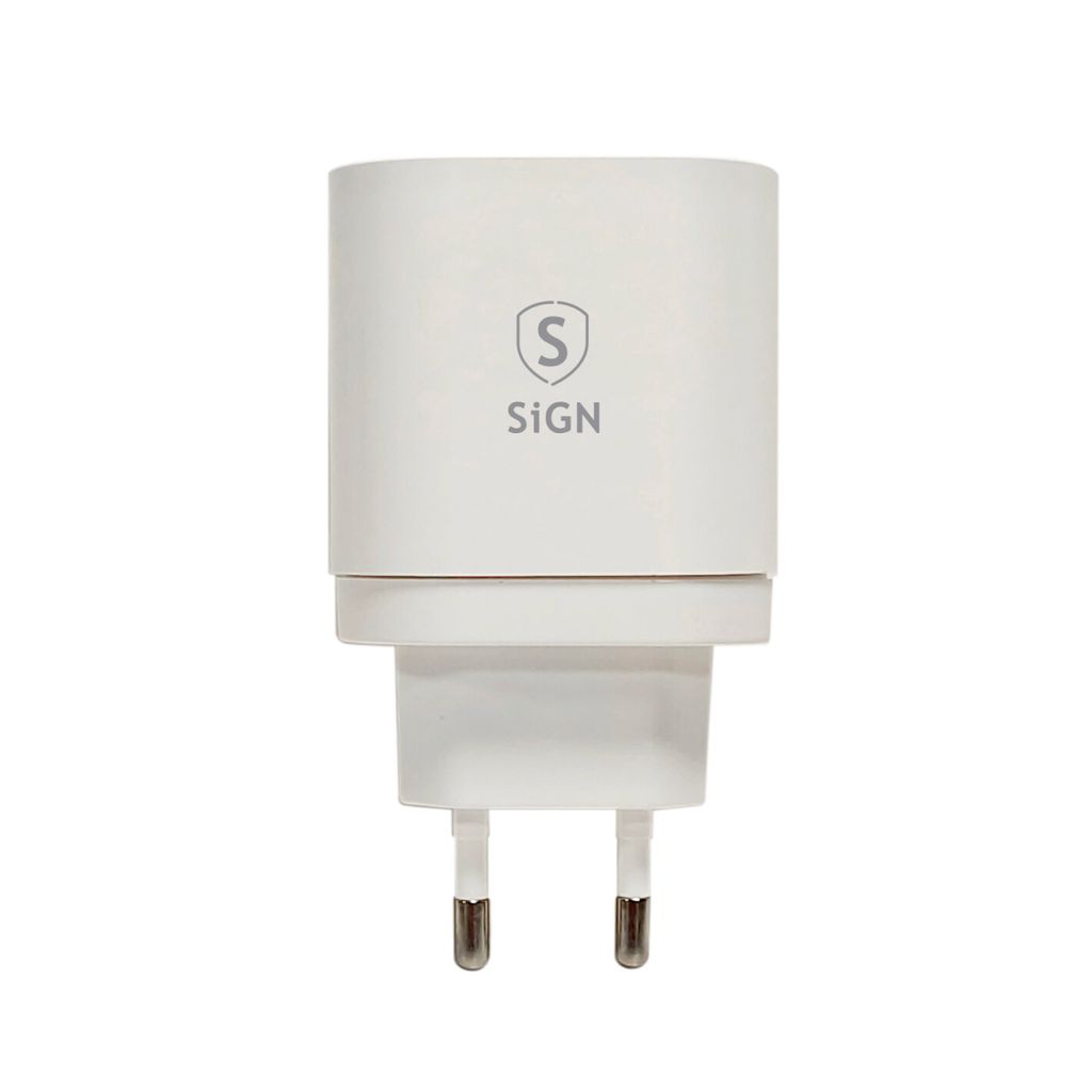 SiGN Snabbladdare USB-C & 3xUSB-A, PD & Q.C 3.0, 36W - Vit