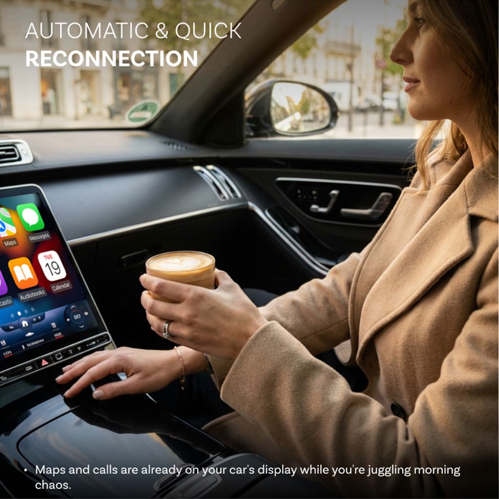 Ottocast 2-i-1 Mini Pico – Trådløs CarPlay og Android Auto-adapter – Svart