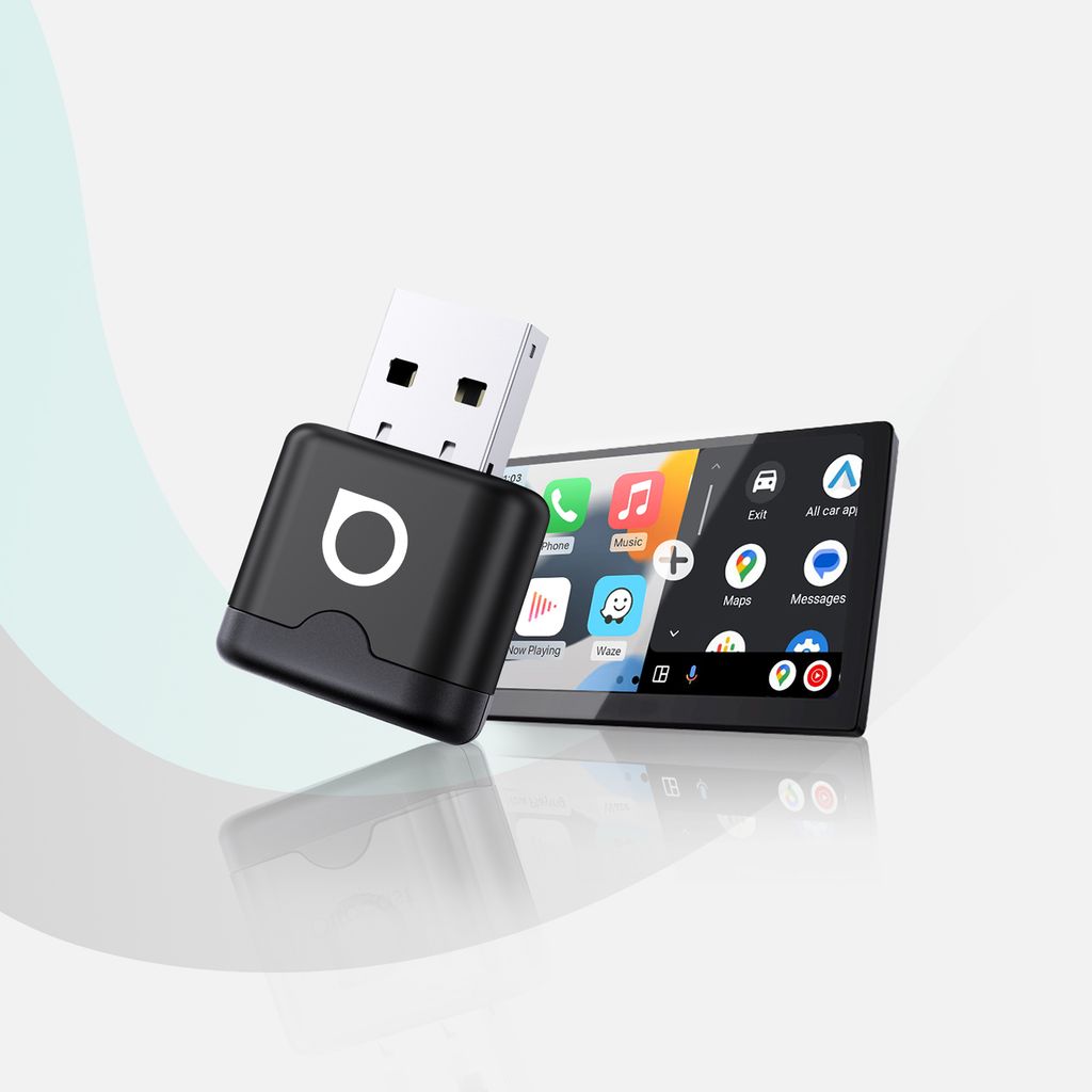 Ottocast Mini Aura 2026 trådløs CarPlay / Android Auto-adapter - Sort