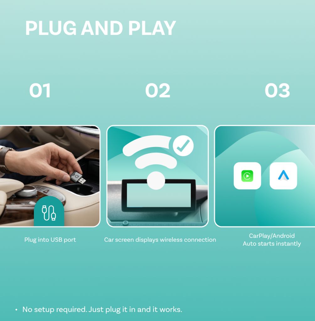 Ottocast Mini Aura 2026 trådlös CarPlay / Android Auto adapter - Silver