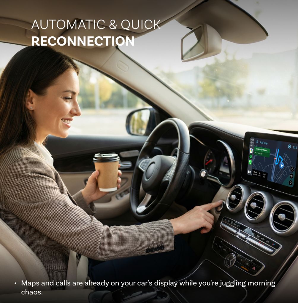 Ottocast Mini Aura 2026 trådlös CarPlay / Android Auto adapter - Silver