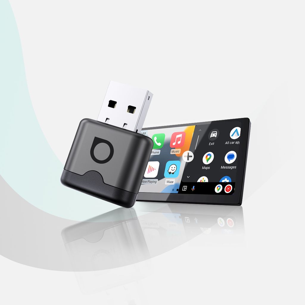 Ottocast Mini Aura 2026 trådlös CarPlay / Android Auto adapter - Silver