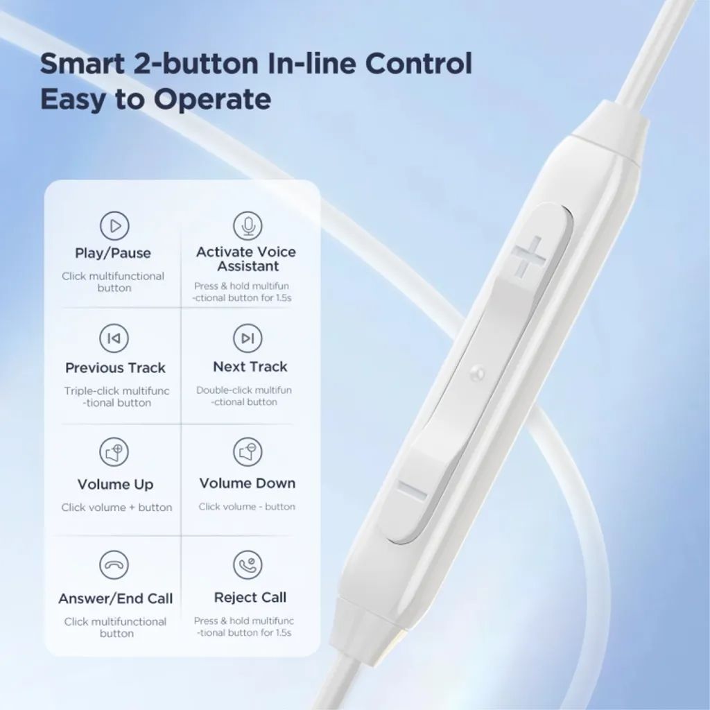 SiGN iPhone 17 Hovedtelefoner USB-C Halv In-Ear Kablede - Hvide