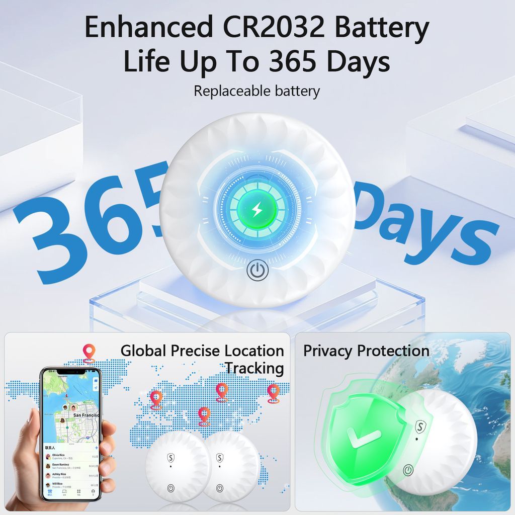SiGN Location Finder Smart Tag Bluetooth-tracker med fodral och nyckelring – vit