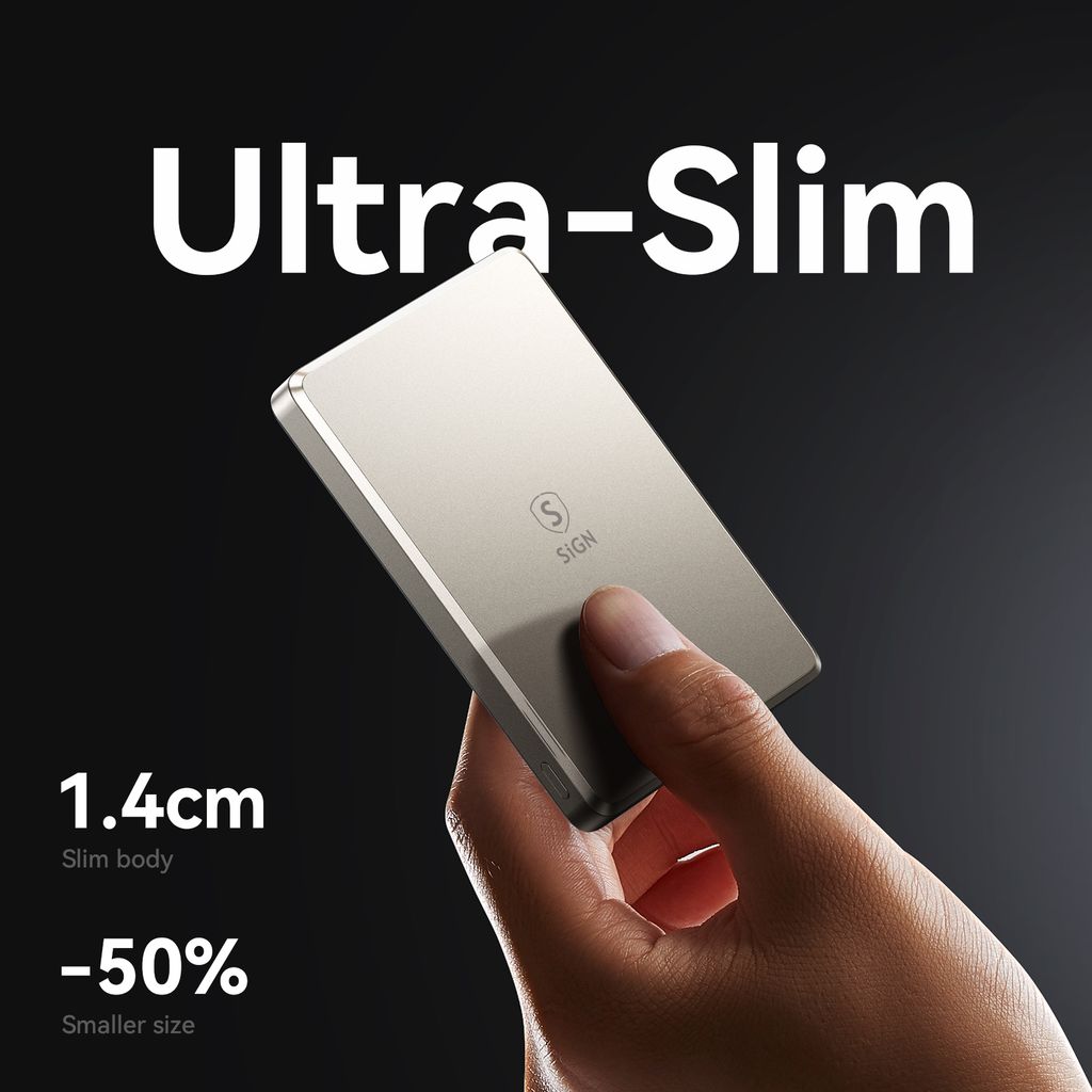 SiGN Ultratunn Magnetisk Powerbank för iPhone 10000mAh, 20W - Titan