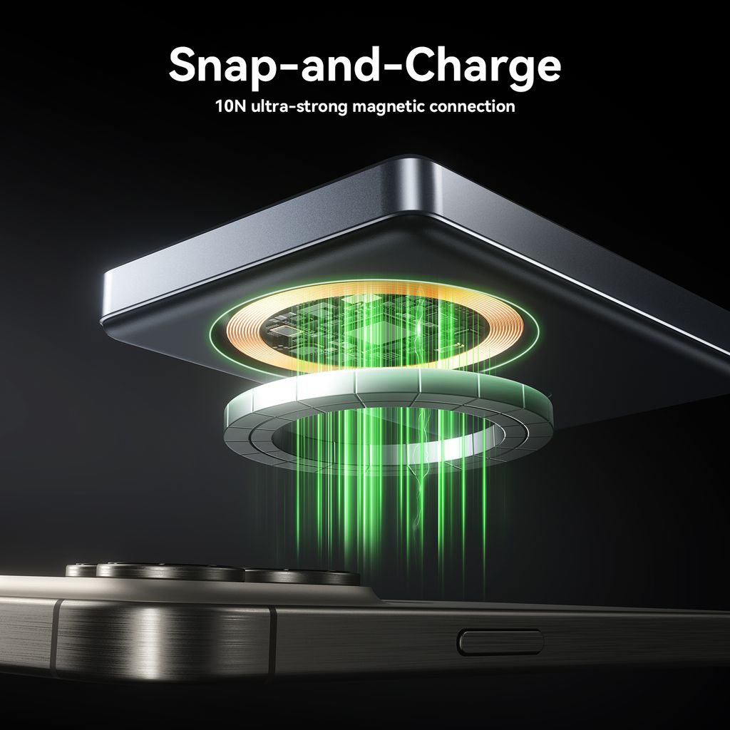 SiGN Ultratunn Magnetisk Powerbank till iPhone 10000mAh, 20W - Grå
