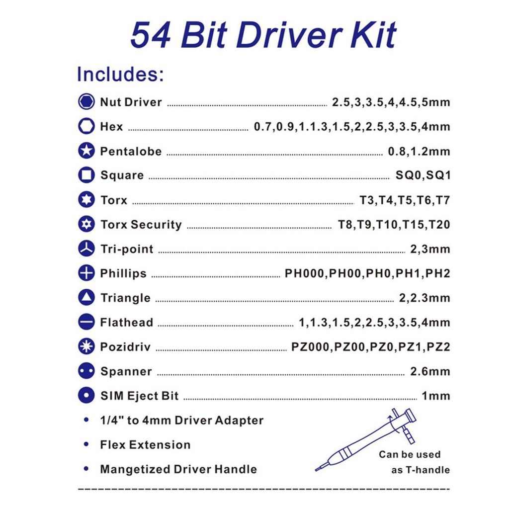 SiGN 58-in-1 Universal Verktyg och Reparationssats till Mobil, Surfplatta & Laptop