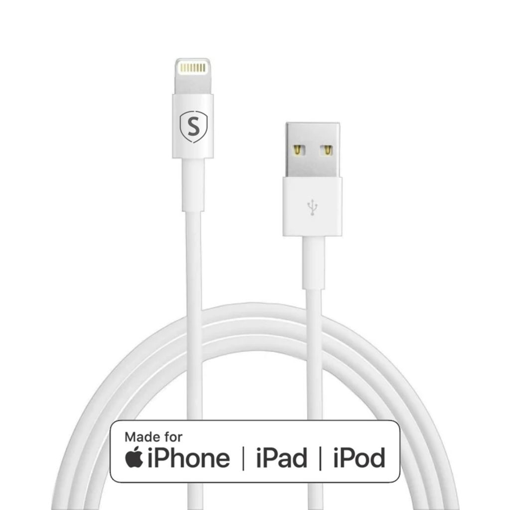 SiGN Lightning-kabel til iPhone / iPad, MFi-sertifisert, 2.4A, 12W, 1m - Hvit