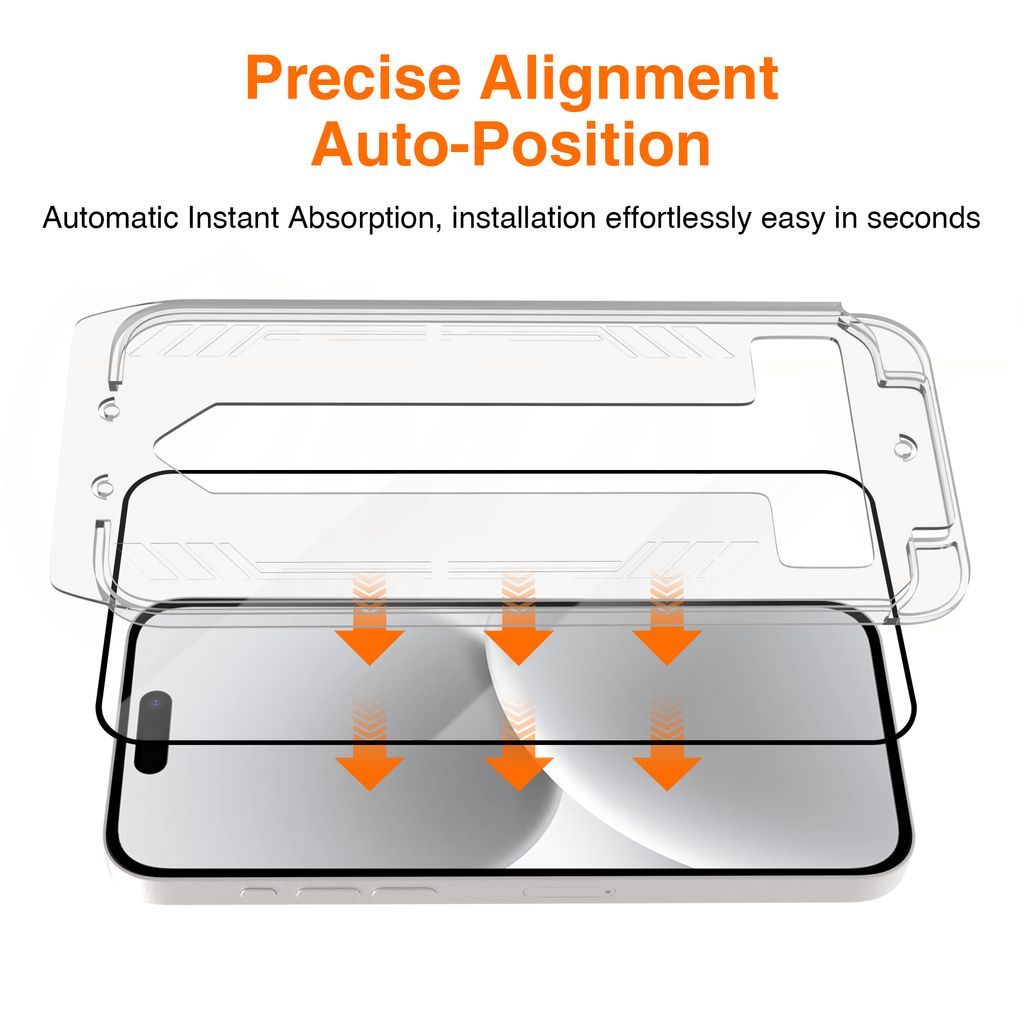 SiGN Skjermbeskytter iPhone 15 – EZ Apply med støvfri applikator, 2-paking