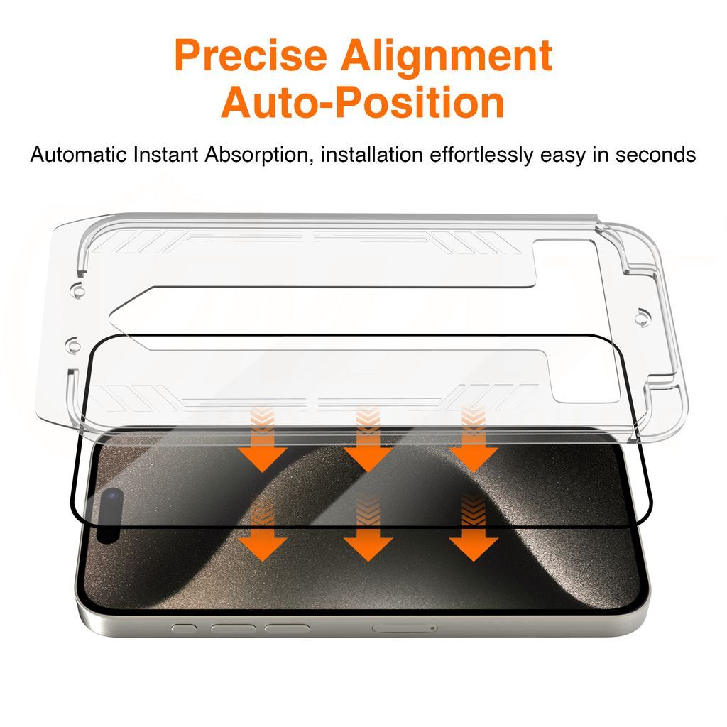 SiGN Skærmbeskytter iPhone 15 Pro – EZ Apply med støvfri applikator, 2-Pak