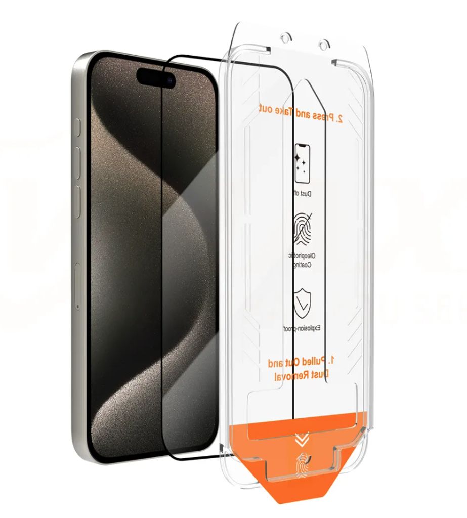 SiGN Skjermbeskytter iPhone 15 Pro Max – EZ Apply med Støvfri Applikator
