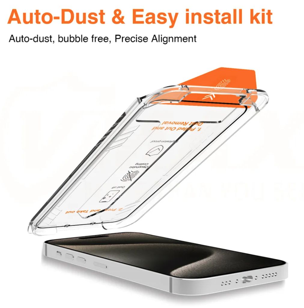 SiGN Skjermbeskytter iPhone 15 Pro Max – EZ Apply med Støvfri Applikator