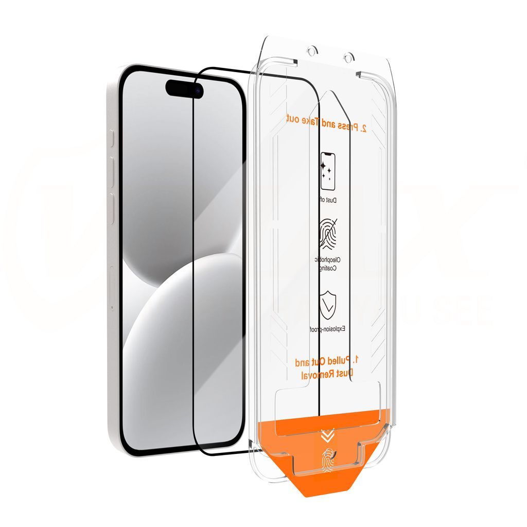 SiGN Skjermbeskytter iPhone 16 Plus – EZ Apply med støvfri applikator, 2-paking