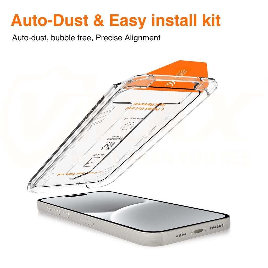 SiGN Skjermbeskytter iPhone 16 Plus – EZ Apply med støvfri applikator, 2-paking