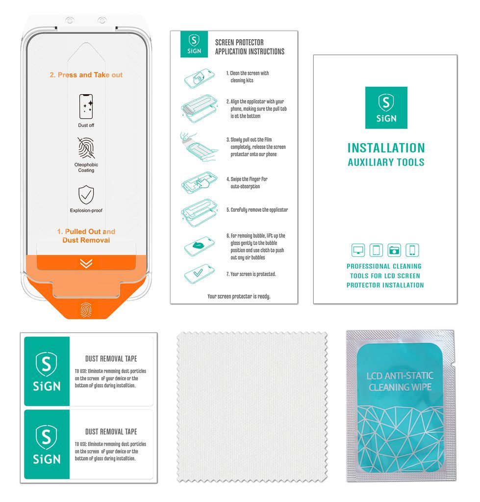 SiGN Skærmbeskytter Samsung Galaxy S24 Ultra – EZ Apply med støvfri applikator, 2-Pak