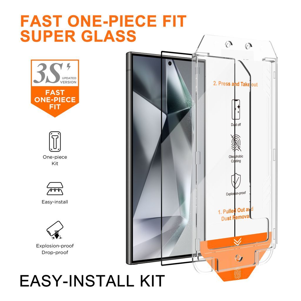 SiGN Skærmbeskytter Samsung Galaxy S24 Ultra – EZ Apply med støvfri applikator, 2-Pak