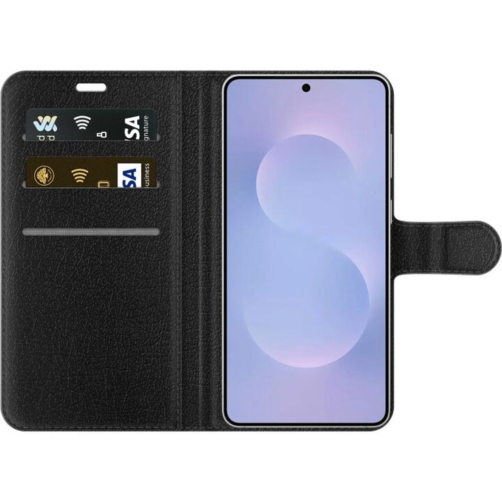 Samsung Galaxy S25 Edge Musta Lompakkokotelo Lila marmor