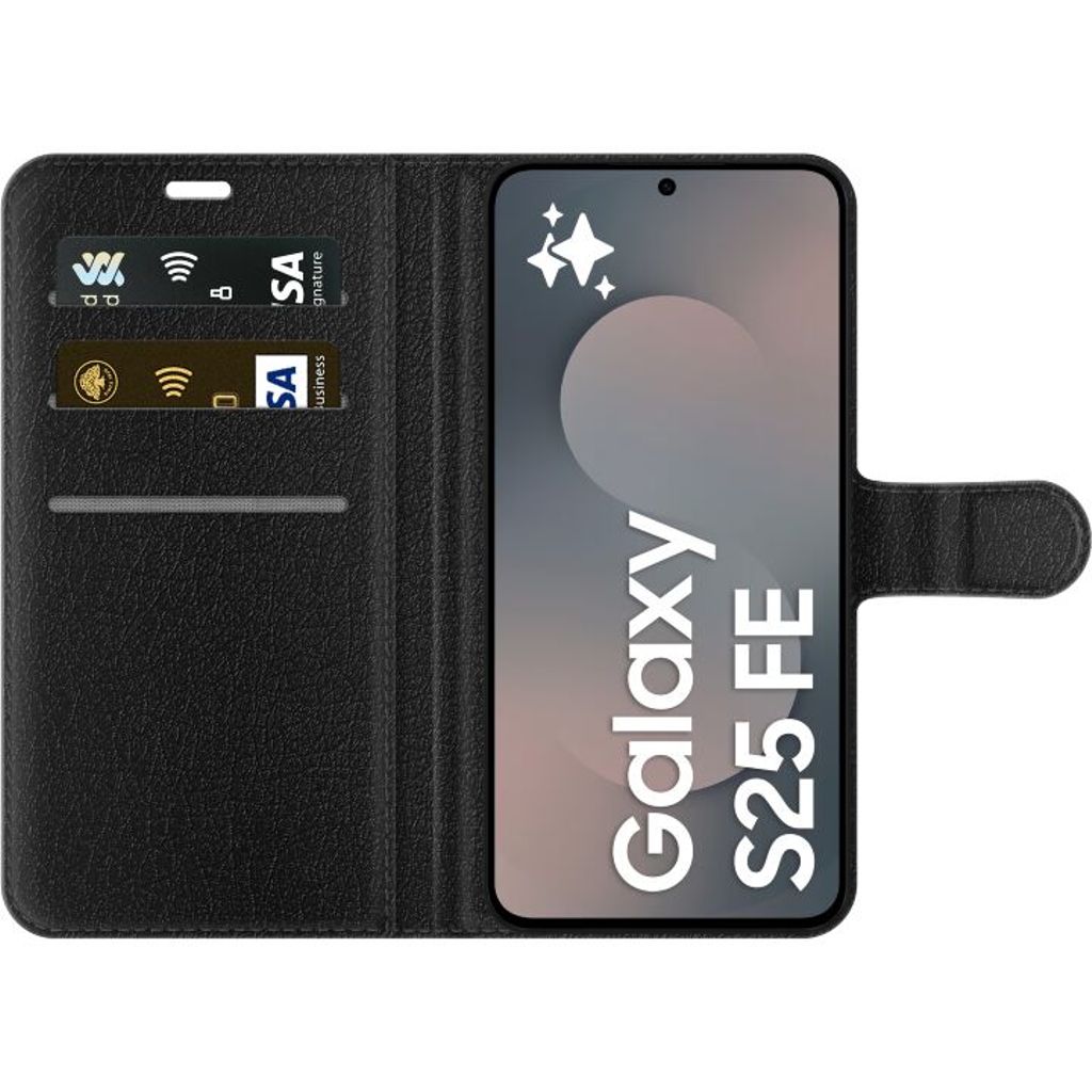 Samsung Galaxy S25 FE Musta Lompakkokotelo Små Hjärtan