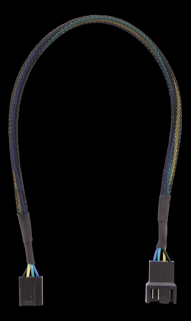 Forlengelseskabel for 4-pin vifter 0,3 meter – svart