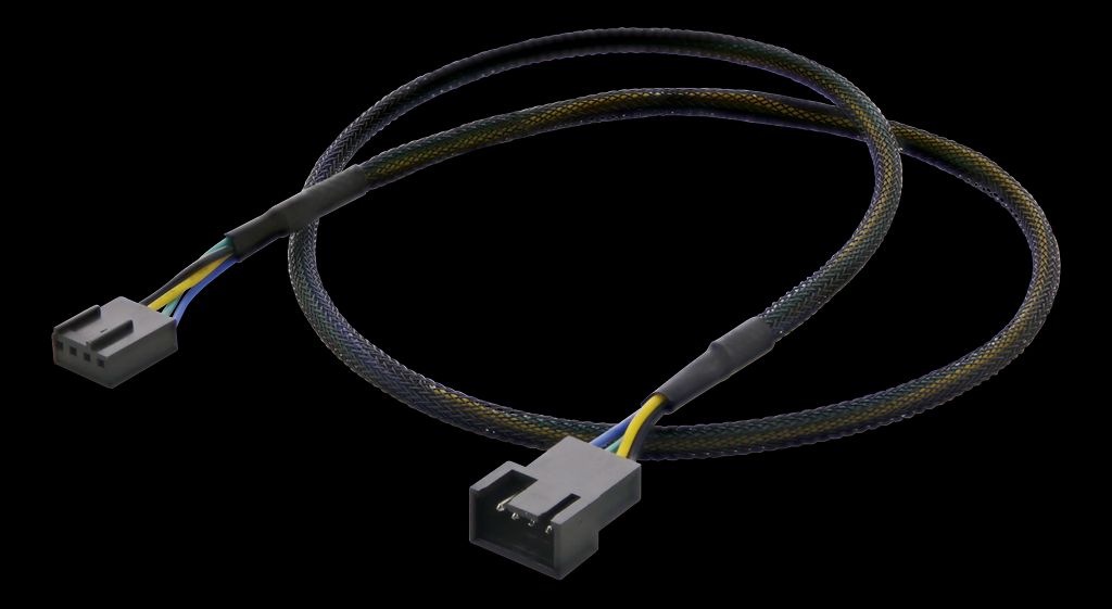 4-pin tuulettimen jatkojohto 60 cm – musta