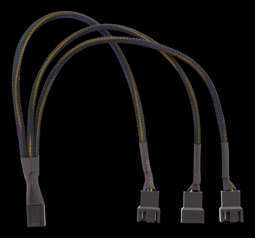 Splitter för PWM-fläktar 4-pin till 3x4-pin fe – svart