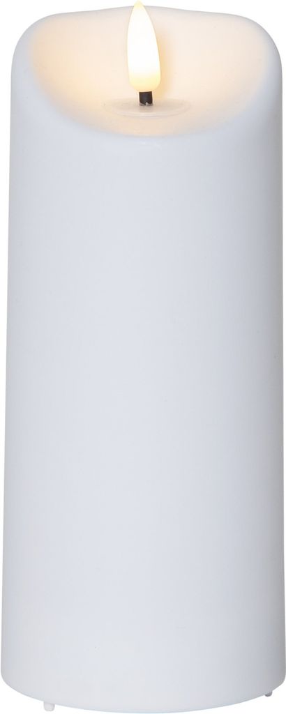 LED-kubbelys med kunstig flamme / 18 cm / Batteri / Timer / utendørs bruk / IP44