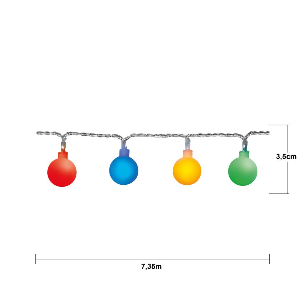 LED ljusslinga BERRY / 50 LED / 7.35 M / utomhusbruk / IP44 / Multi