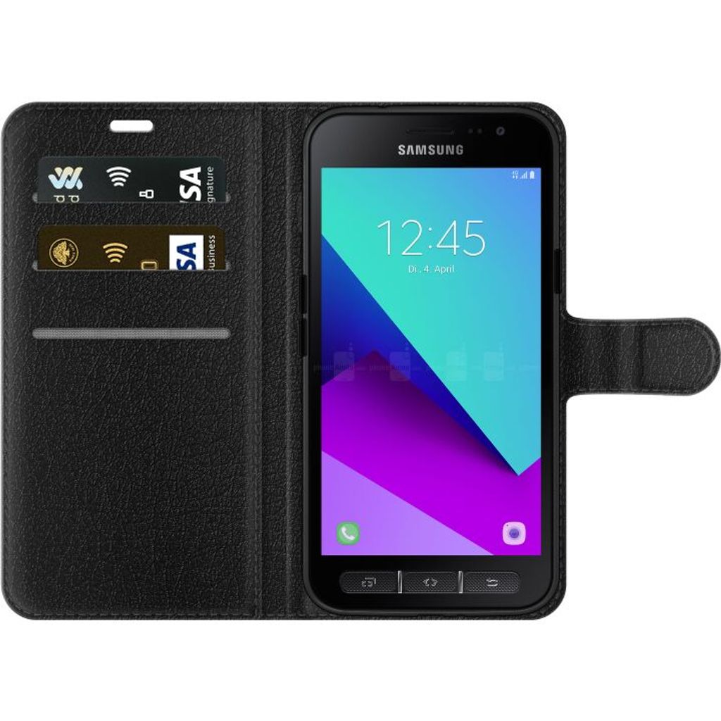Samsung Galaxy Xcover 4 Musta Lompakkokotelo Polkagris Mönster