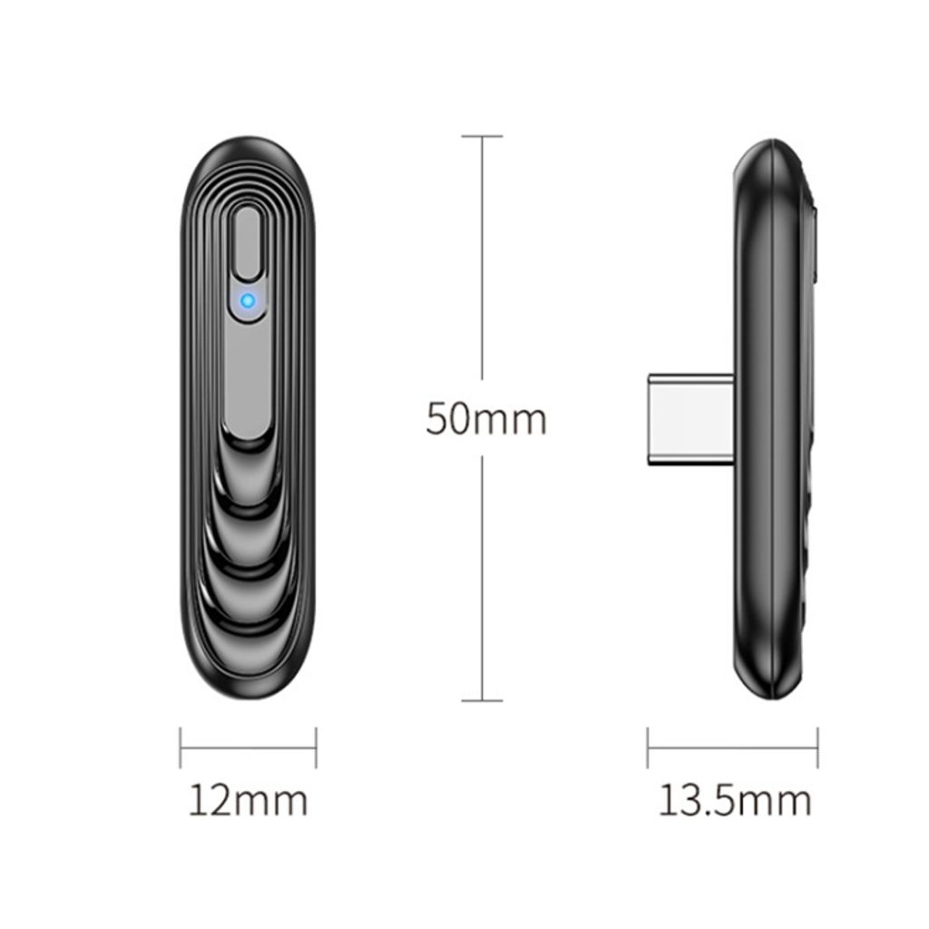 USB-C Bluetooth 5.0 ljudsändare med USB-A adapter – Svart