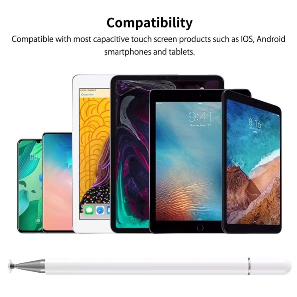 AT-29 Højpræcisionskapacitiv Styluspen med Magnetisk Hætte – Hvid