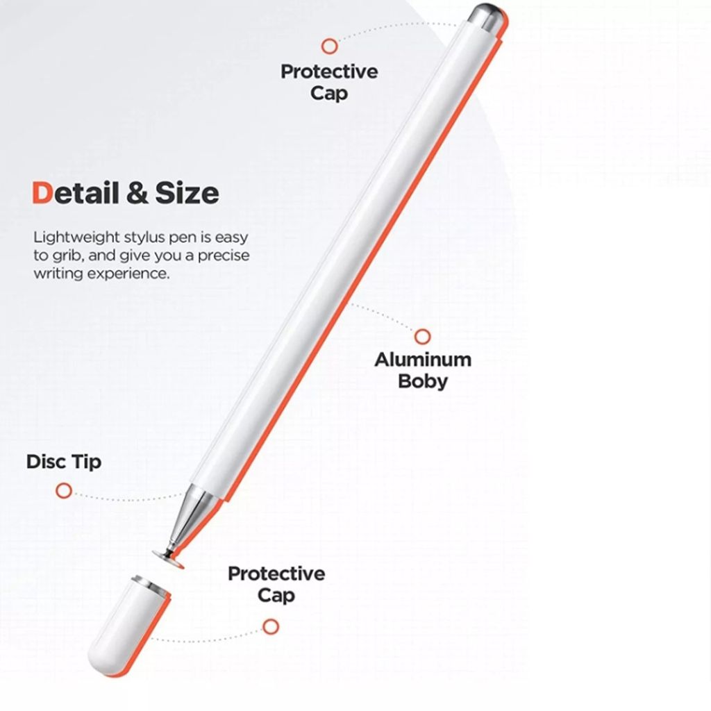 AT-29 Højpræcisionskapacitiv Styluspen med Magnetisk Hætte – Hvid