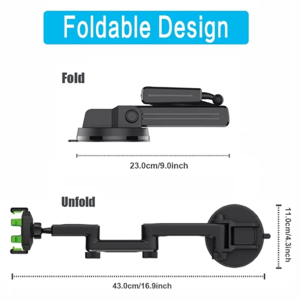 D001 Telefonhållare till lastbil, grävmaskin, truck – Svart