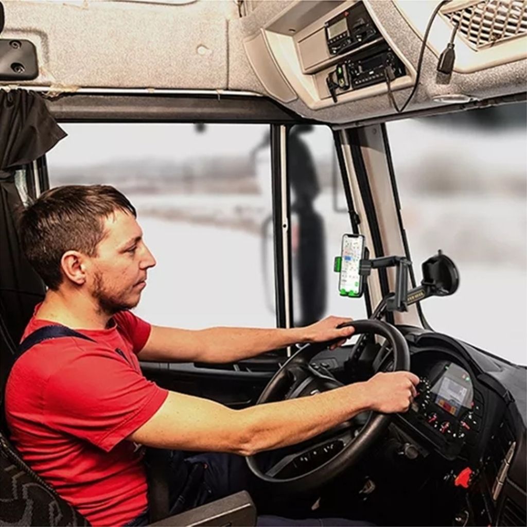 D001 Telefonhållare till lastbil, grävmaskin, truck – Svart