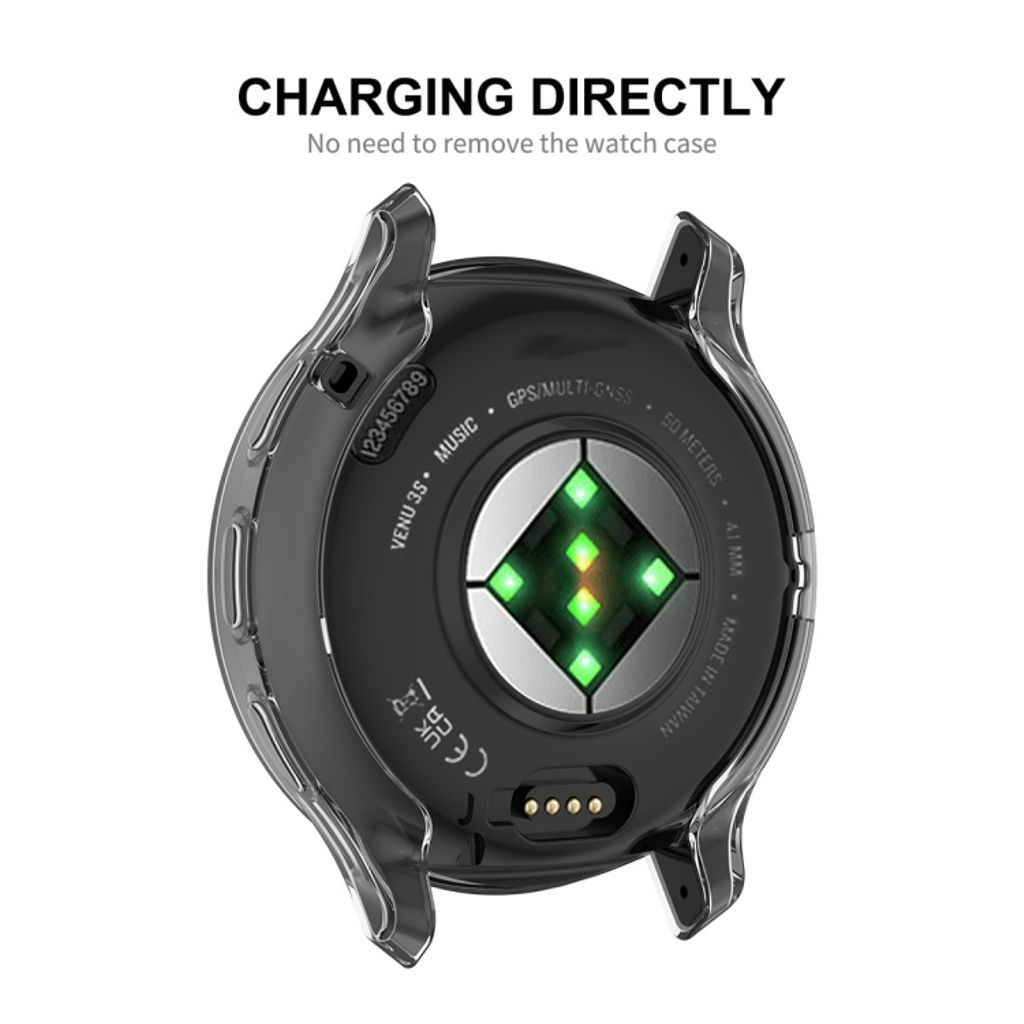 Garmin Venu 3S Deksel med Skjermbeskyttelse – Gjennomsiktig