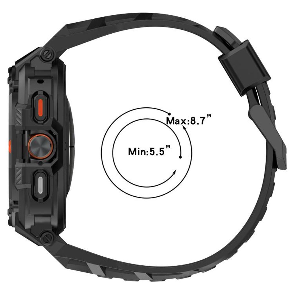 Samsung Galaxy Watch Ultra 47mm/Ultra 2025 Klokkereim TPU – Svart