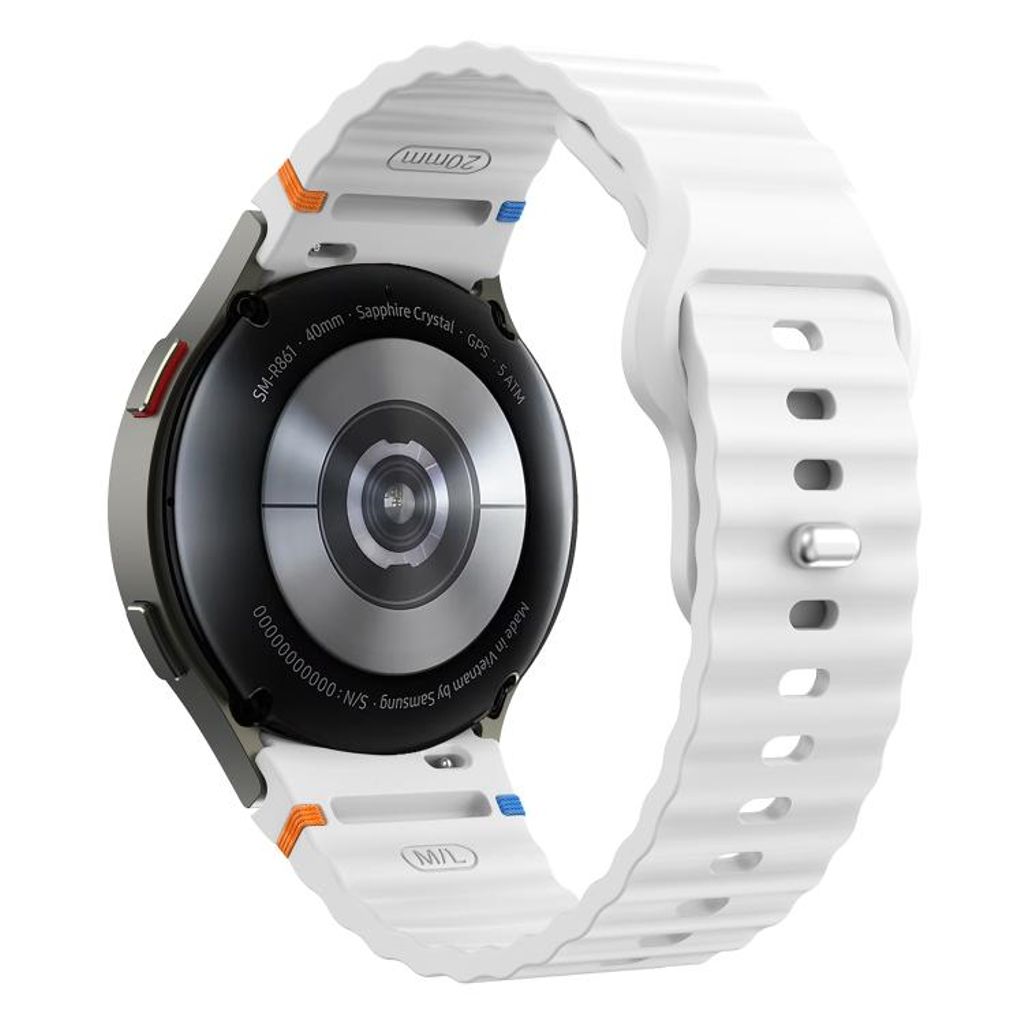 Samsung Galaxy Watch 7 40mm/44mm Silikon Klokkereim - Hvit