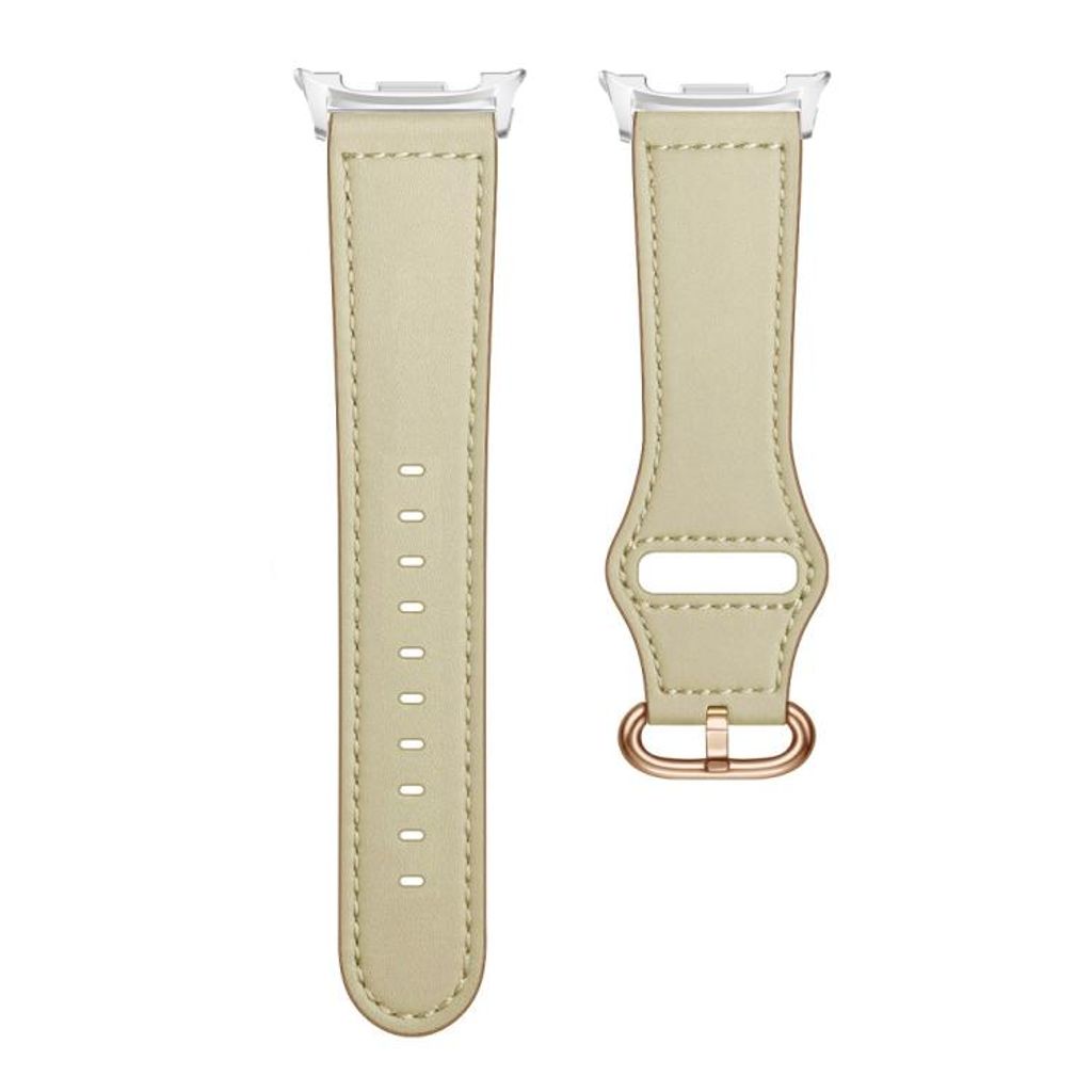 Samsung Galaxy Watch8/Watch8 Classic -kellon ranneke aitoa nahkaa – valkoinen