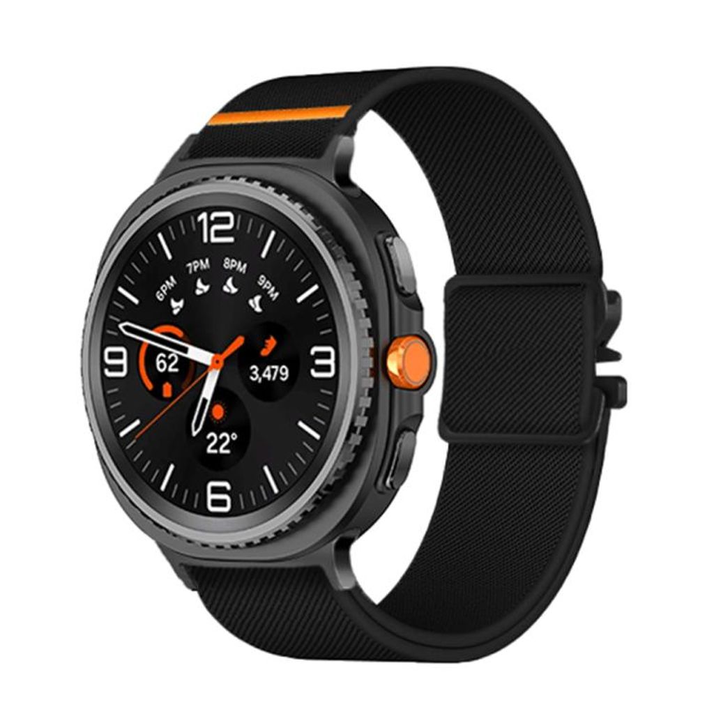 Samsung Galaxy Watch8/Watch8 Classic -kellon ranneke nailonista - musta