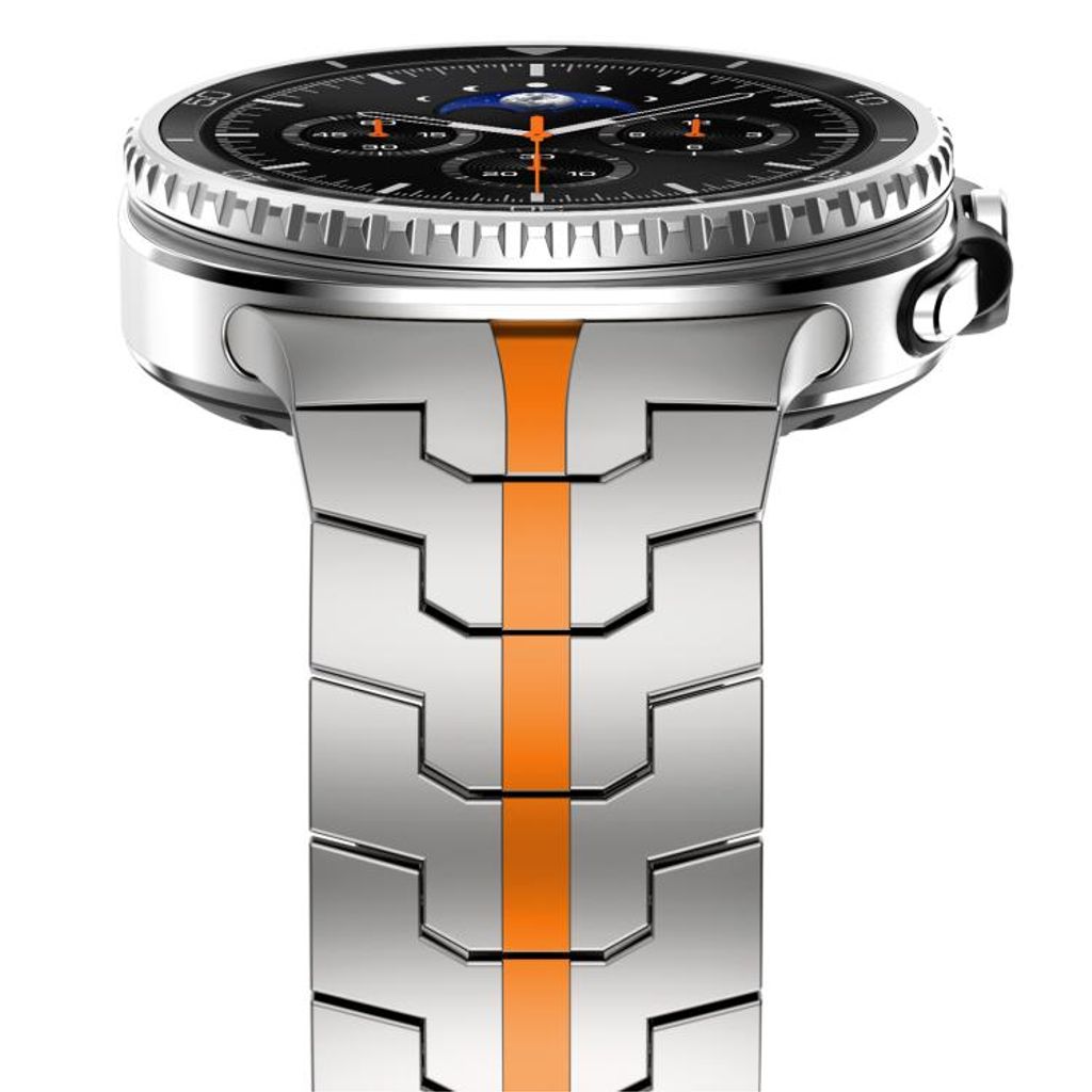 Samsung Galaxy Watch8/Watch8 Classic -kellon ranneke ruostumattomasta teräksestä – oranssi