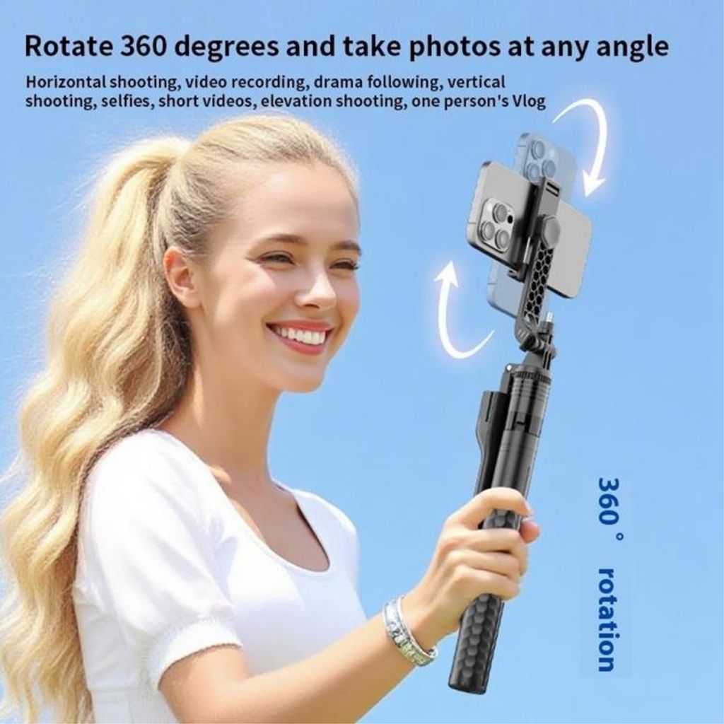 K50 Bluetooth Stativ / Selfiestick, 190cm – Svart