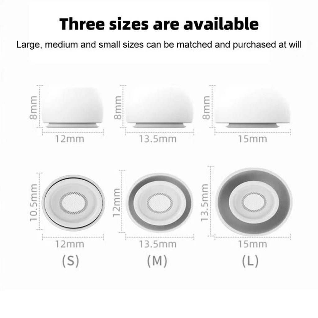 Silikon öronproppar till AirPods Pro 3, storlek L – Vit