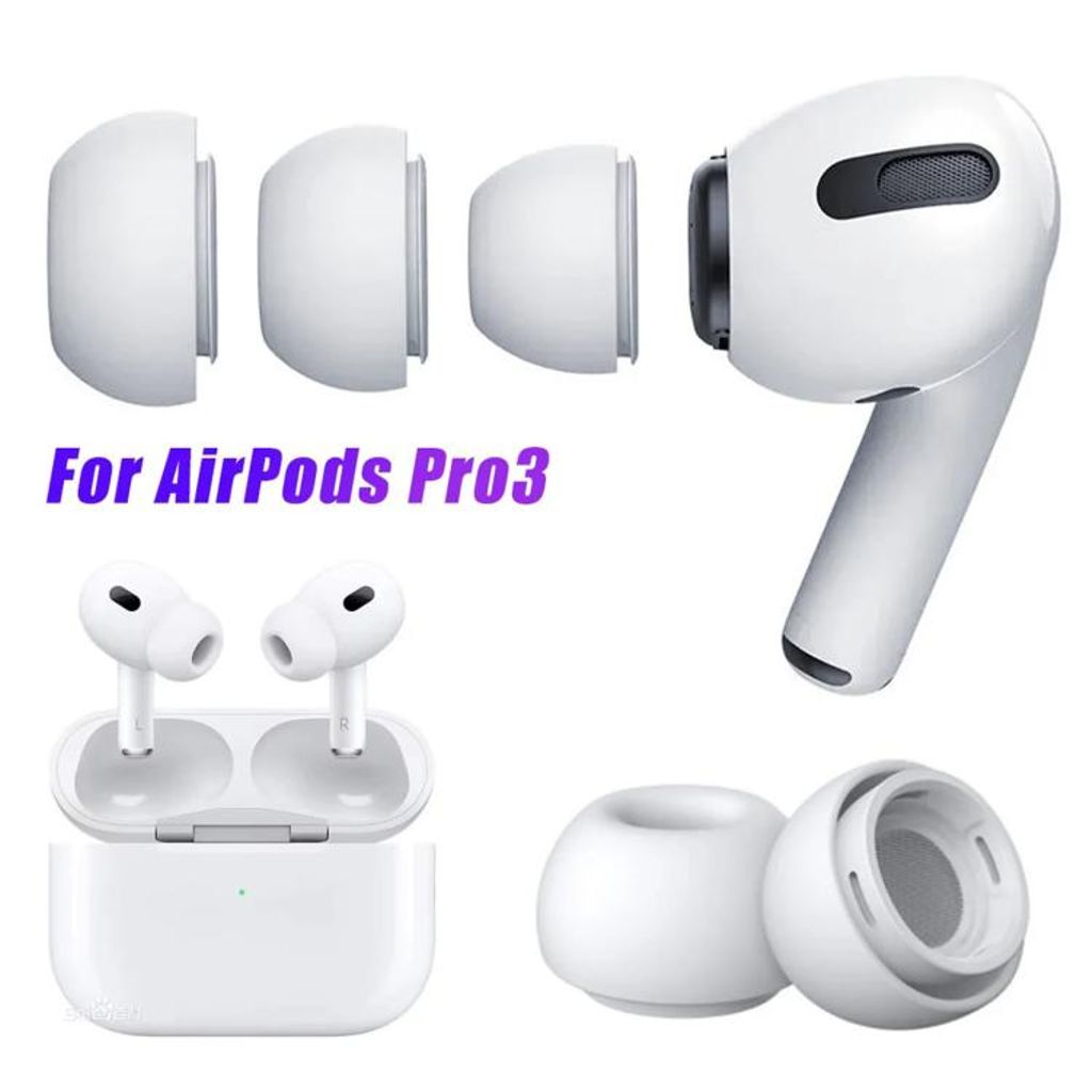 Silikon öronproppar till AirPods Pro 3, storlek L – Vit