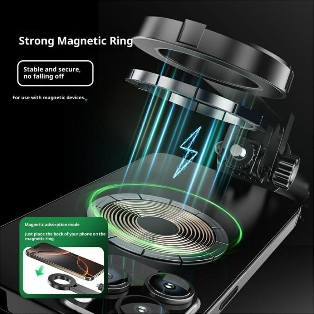 Magnetiskt selfiestativ till smartphones, 1.63m – Svart