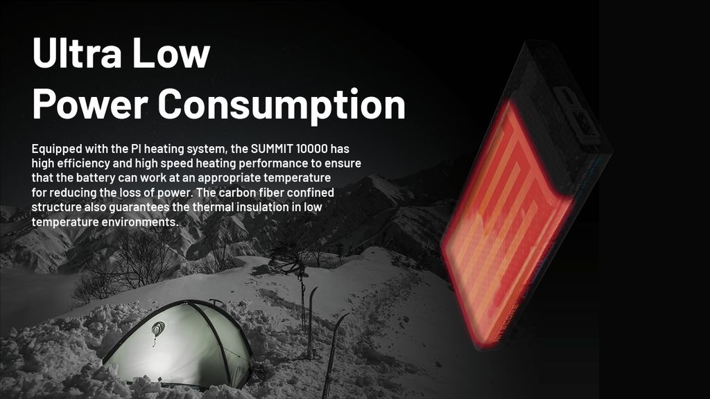 Nitecore SUMMIT 10000 Powerbank 10000mAh - Low Temperature Resistant Carbon Fiber